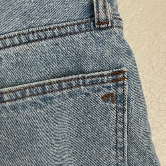 Madewell The Momjean Light Wash Distressed Denim Cutoff Shorts 30 - Picture 5 of 11